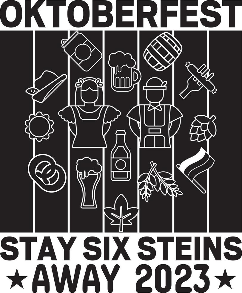 Oktoberfest T-Shirt Design Bundle, typography Gaming Design vector