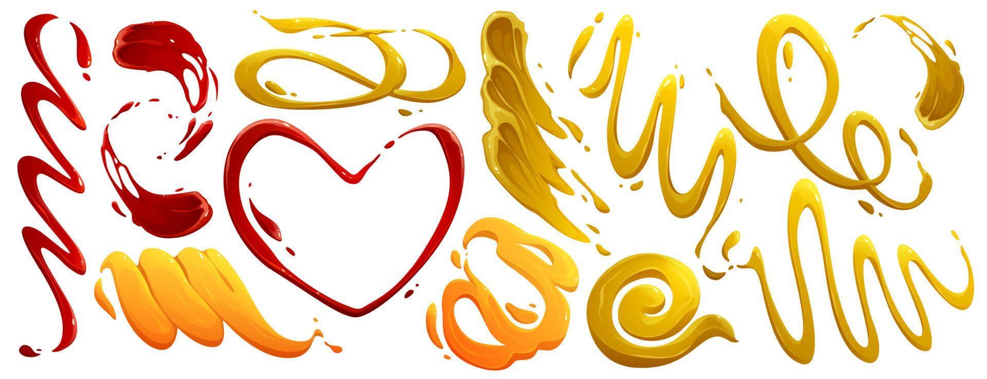 Stains of mayonnaise, ketchup and mustard vector