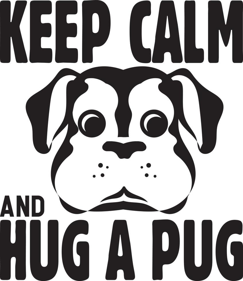 paquete de diseño de camiseta de perro pug, diseño de camiseta de tipografía vector