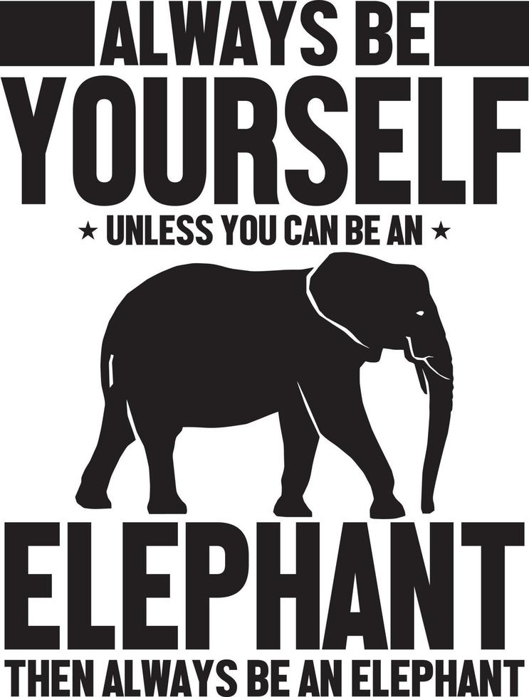 Elephant  T-Shirt Design Bundle, Typography T-Shirt Design vector