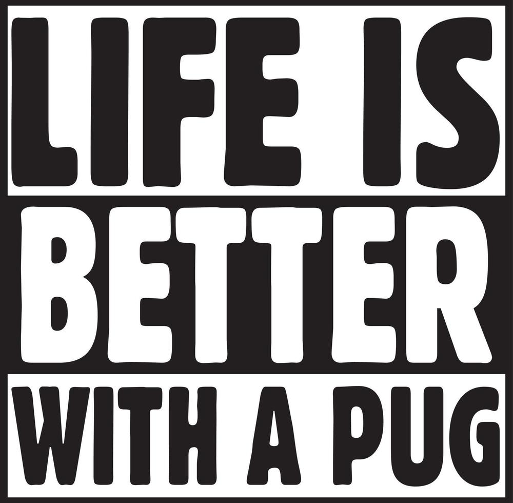 Pug Dog  T-Shirt Design Bundle, Typography T-Shirt Design vector