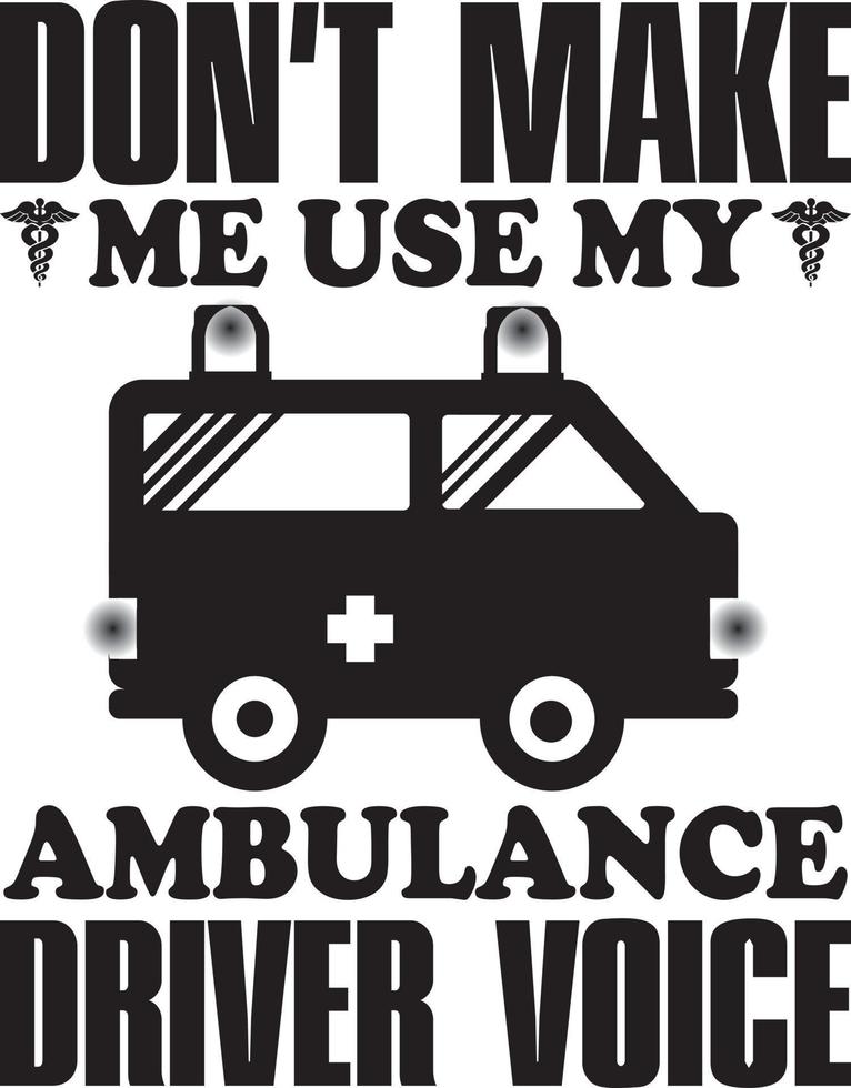 Ambulance Driver T-Shirt Design Bundle, typography Gaming Design vector