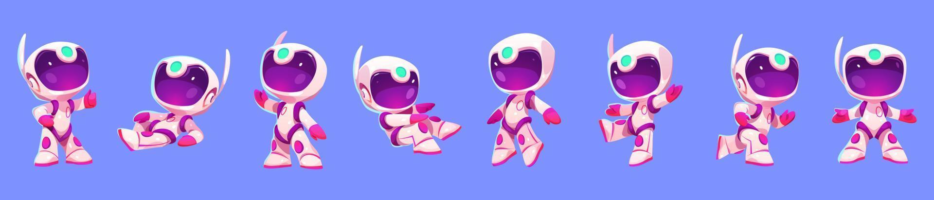 pequeño y lindo astronauta con traje y casco vector