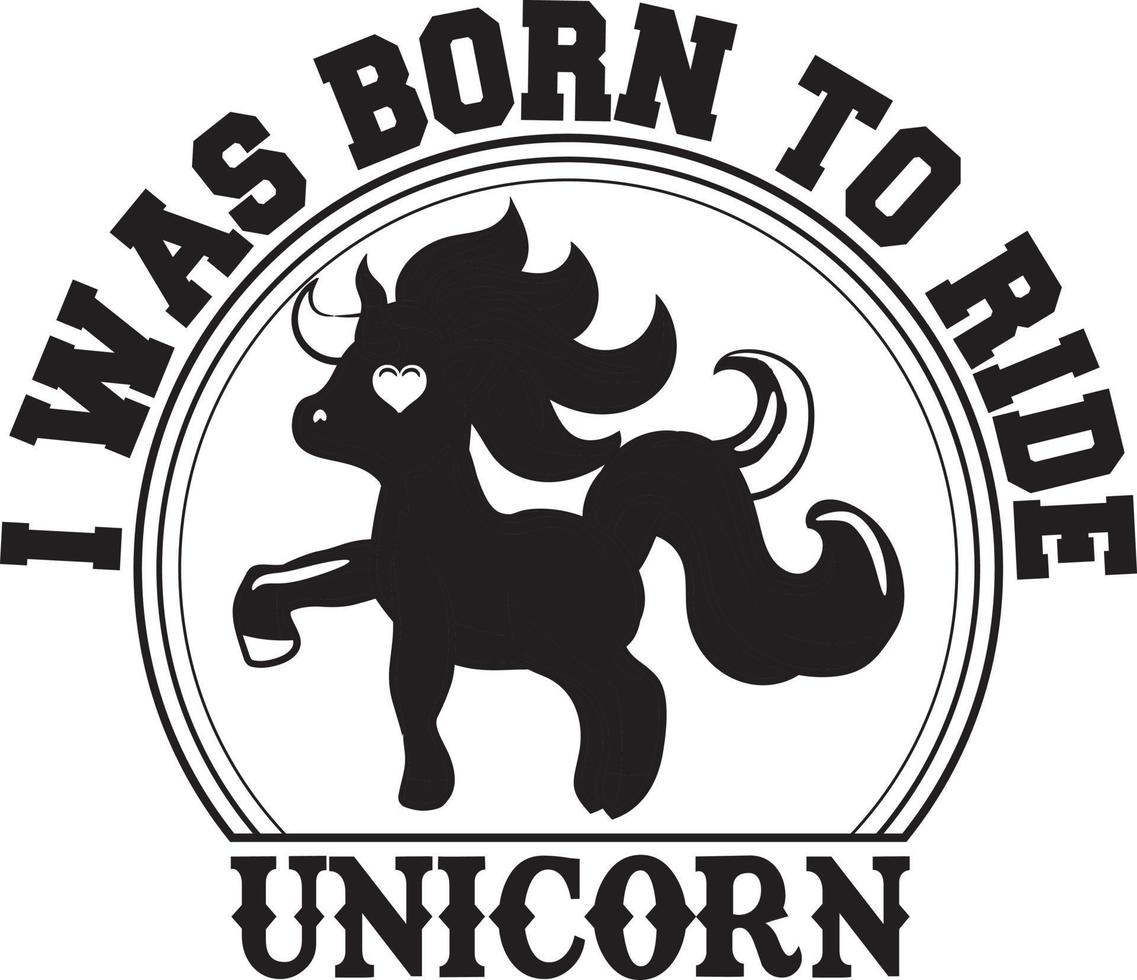 Unicorn T-Shirt Design Bundle, Typography T-Shirt Design vector