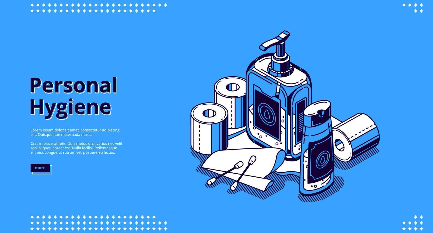 Vector landing page of personal hygiene