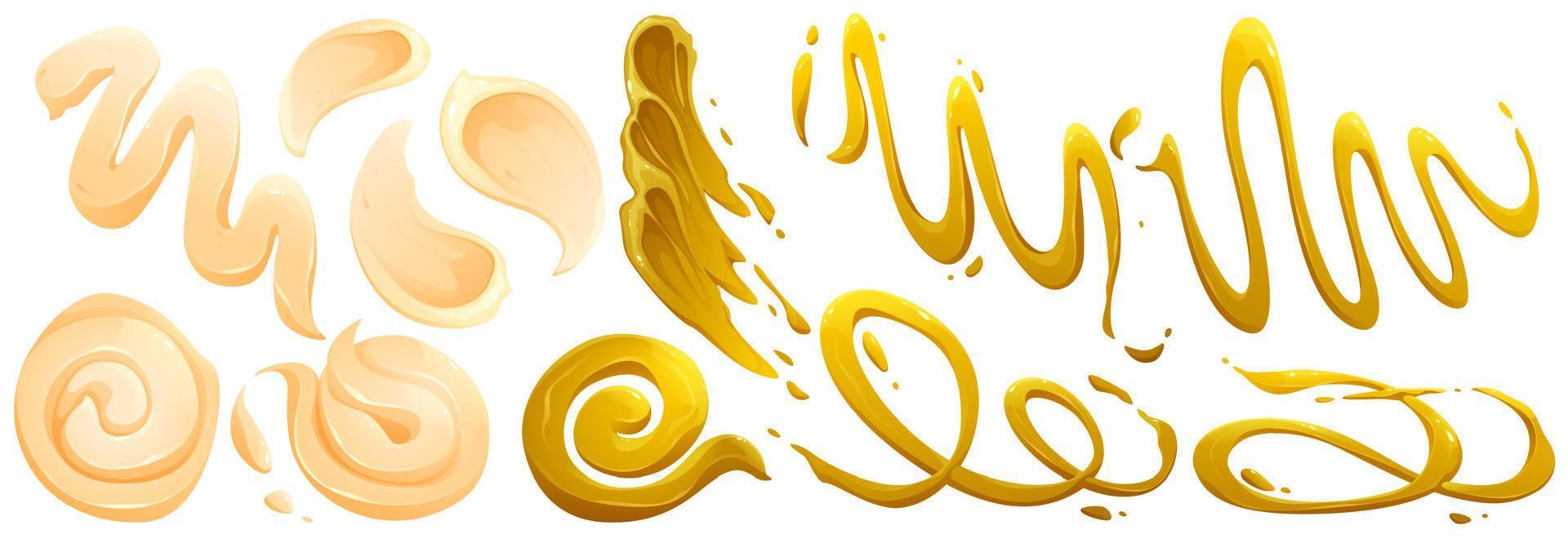 Stains of mayonnaise mustard vector