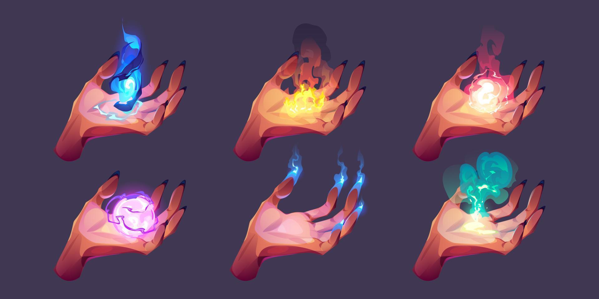 Witch hands with magic spells vector