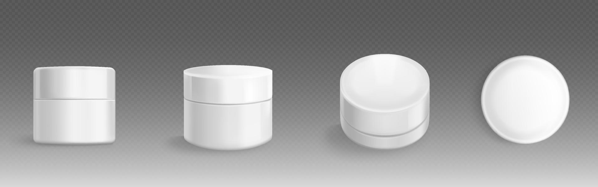 Cream jar, cosmetics package for face or skin care vector