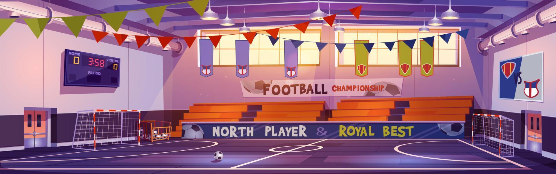 School court interior for soccer or football game vector