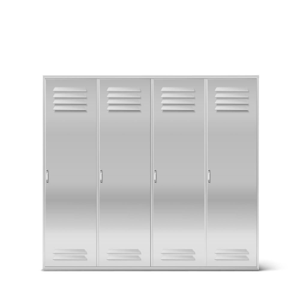 Steel lockers, vector high school or gym cabinets