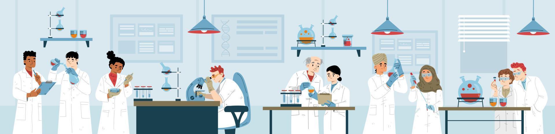 Science laboratory research and development work vector