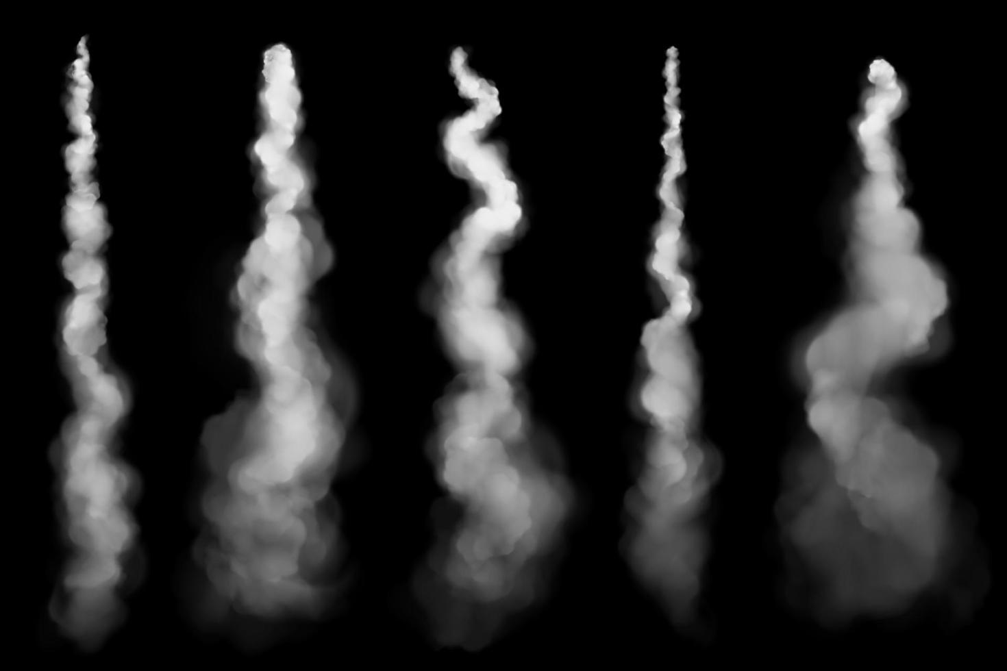 White smoke trail of jet, plane or rocket flight vector