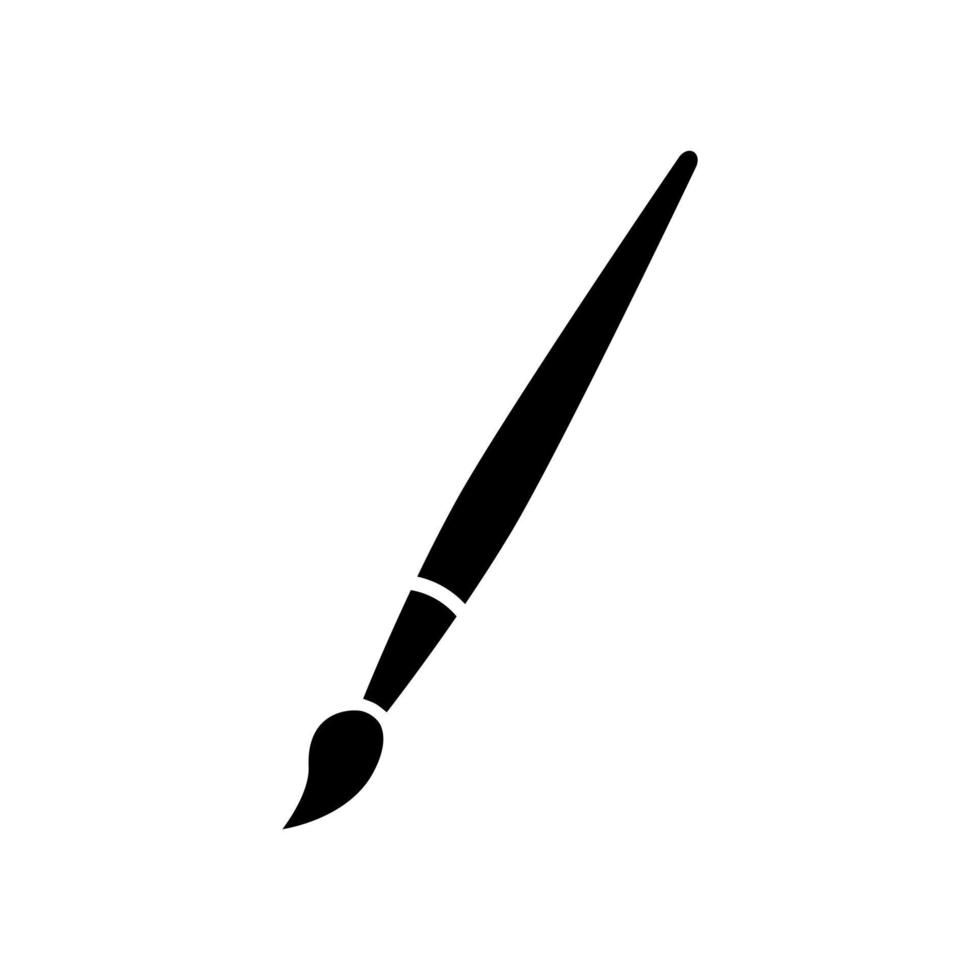 Brush for drawing and painting icon. Black tool for sketching and paint home decor in vector interior