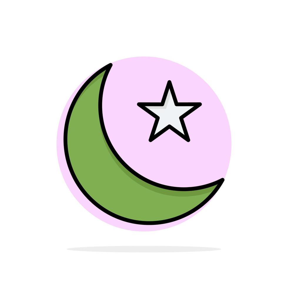 Moon Night Star Night Abstract Circle Background Flat color Icon vector