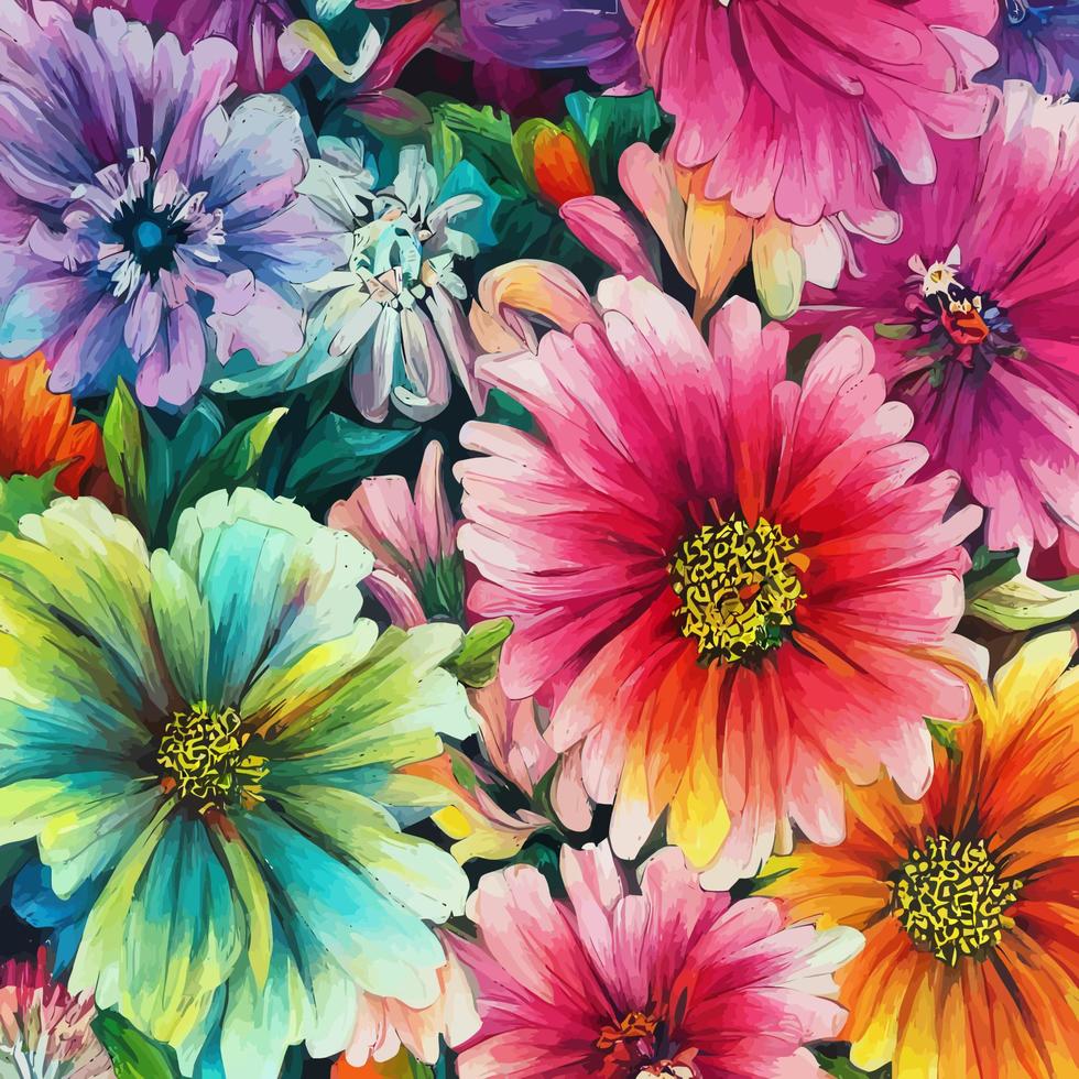 Flamboyant Farmhouse Summer Floral Art vector
