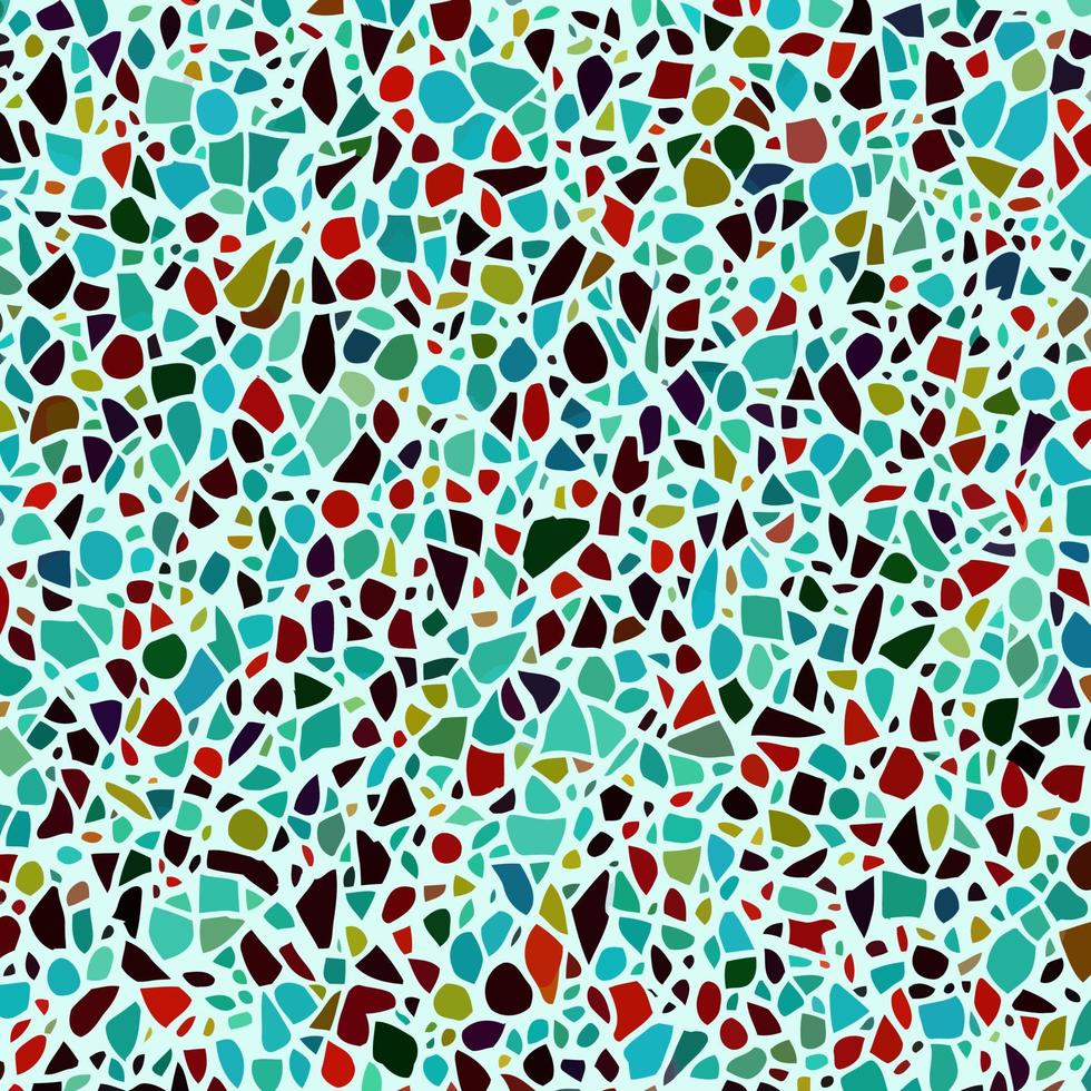 Turquoise Terrazzo Mosaic Broken Stones vector
