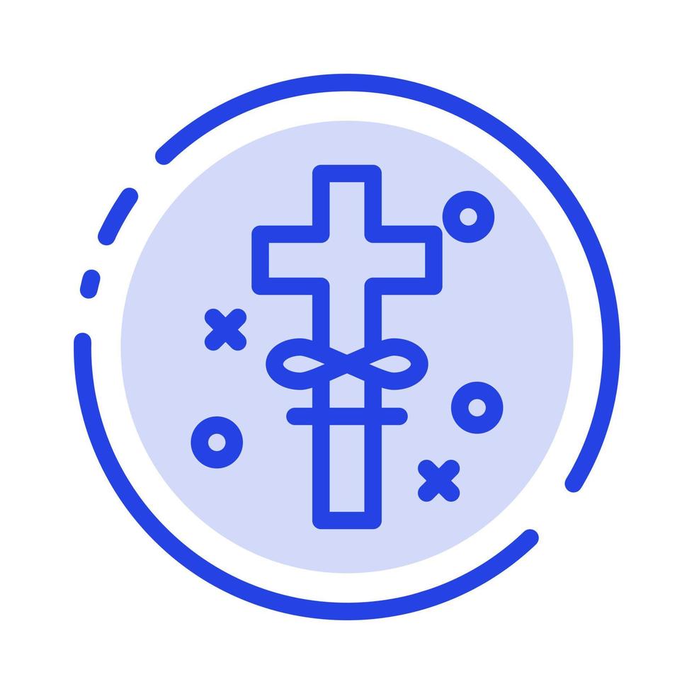 Cross Holidays Holy Easter Blue Dotted Line Line Icon vector