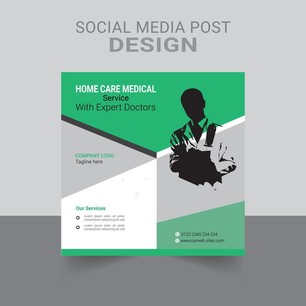 Social media medical post template vector