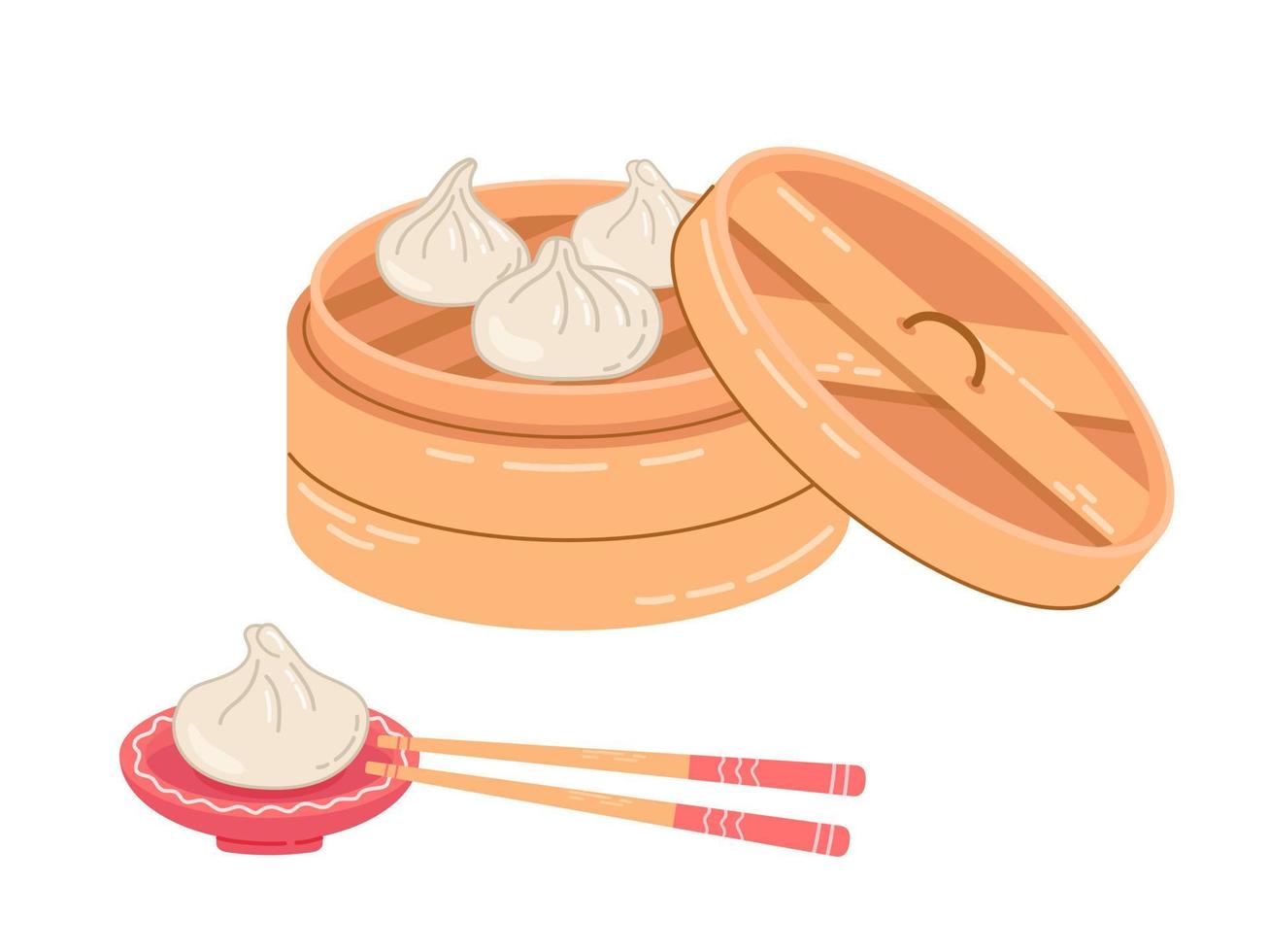 Illustration of traditional japanese dish dumpling vector