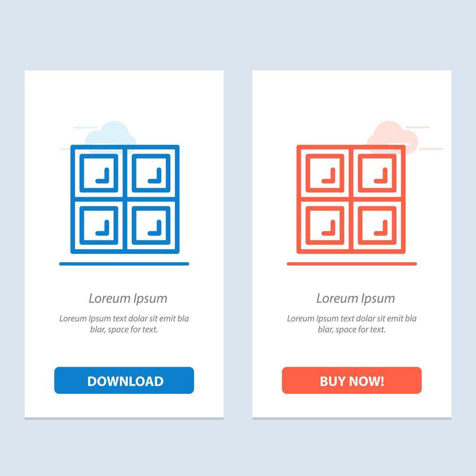 Construction House Window  Blue and Red Download and Buy Now web Widget Card Template vector