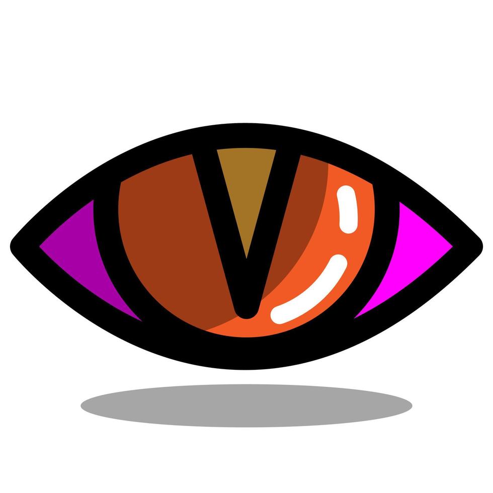 logotipo simple de ojo de reptil con color brillante vector