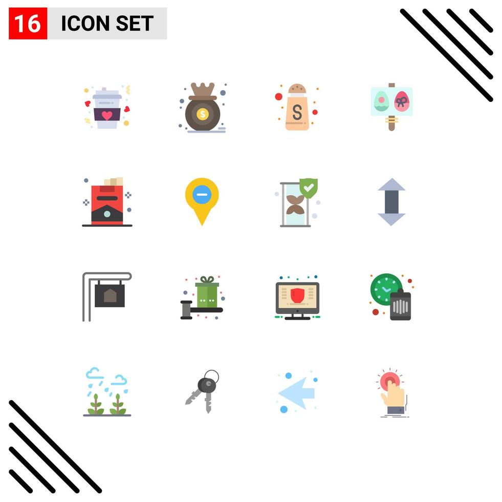 paquete de iconos de vector de stock de 16 signos y símbolos de línea para cigarros gráfico de pascua huevos botella de azúcar paquete editable de elementos creativos de diseño de vectores