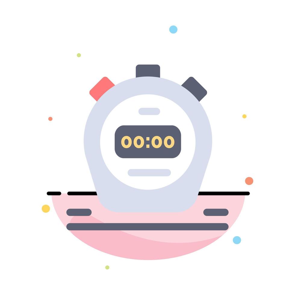 Timer Stopwatch Watch Abstract Flat Color Icon Template vector