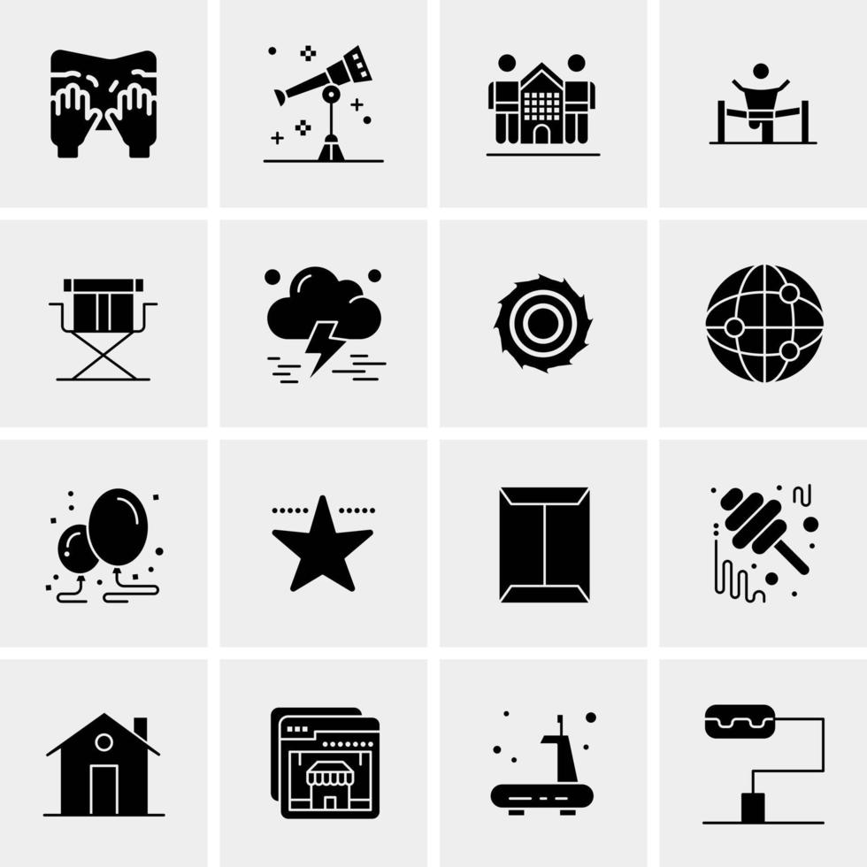 16 iconos de negocios universales vector ilustración de icono creativo para usar en proyectos relacionados con la web y dispositivos móviles