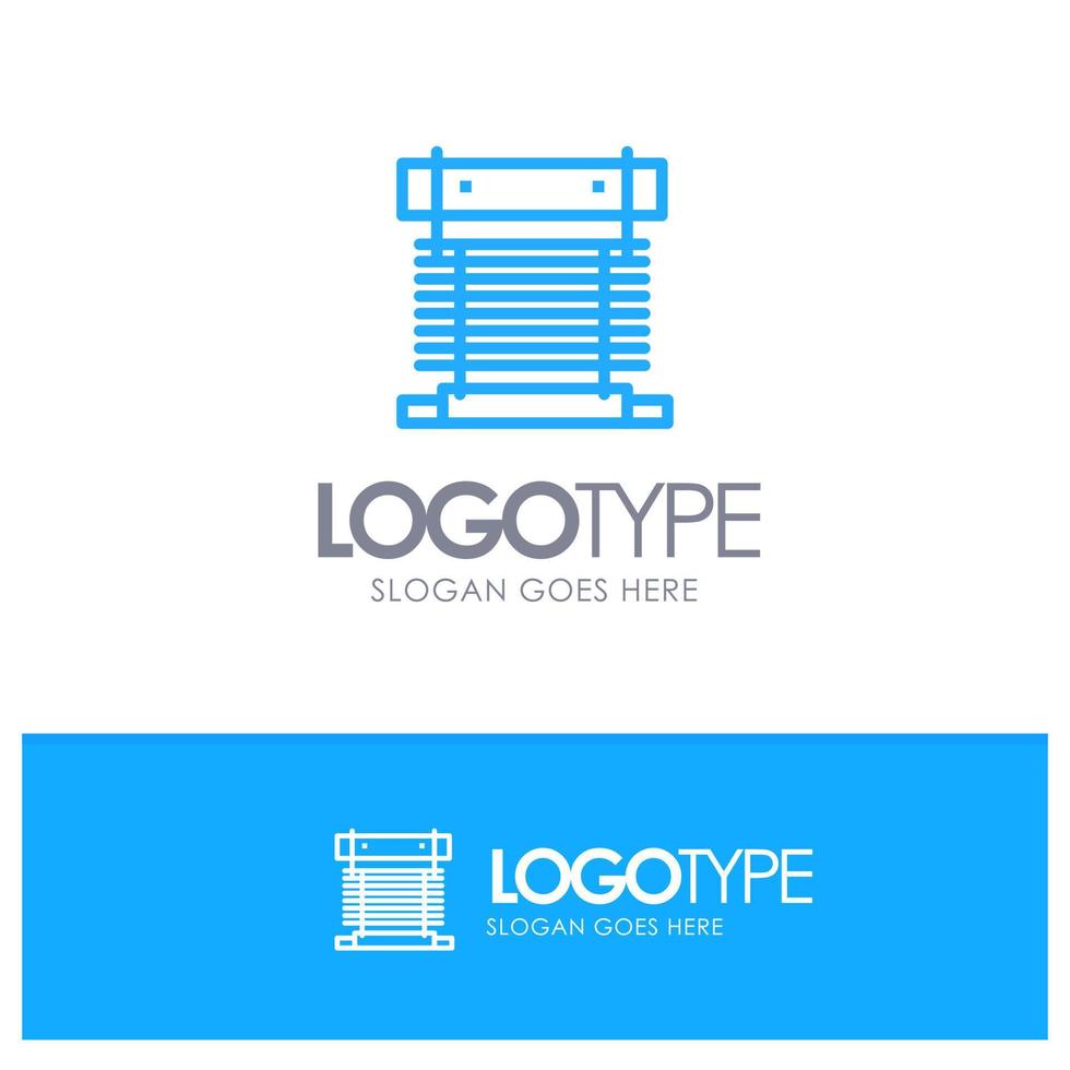 Computer Cooler Cooling Cpu Fan Blue outLine Logo with place for tagline vector