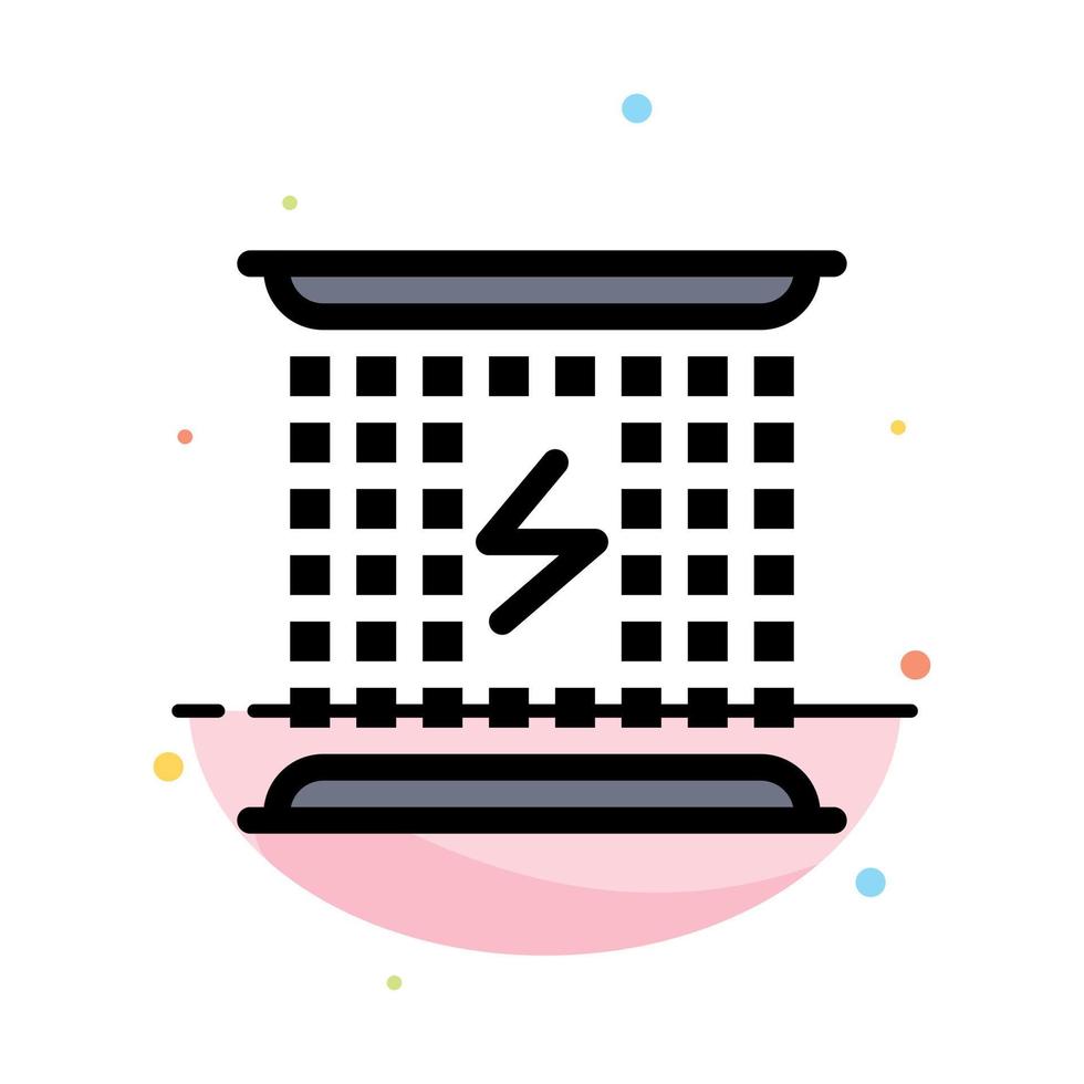 Charge Charging Electricity Electromagnetic Energy Abstract Flat Color Icon Template vector