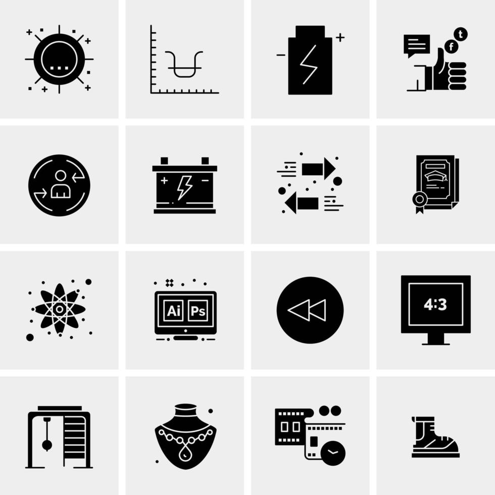 16 iconos de negocios universales vector ilustración de icono creativo para usar en proyectos relacionados con la web y dispositivos móviles