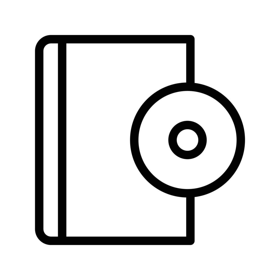 Ilustración de vector de libro de CD en un fondo. Símbolos de calidad premium. Iconos vectoriales para concepto y diseño gráfico.