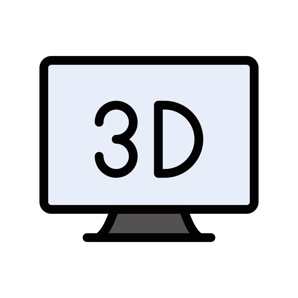 Ilustración de vector de pantalla 3D en un fondo. Símbolos de calidad premium. Iconos vectoriales para concepto y diseño gráfico.