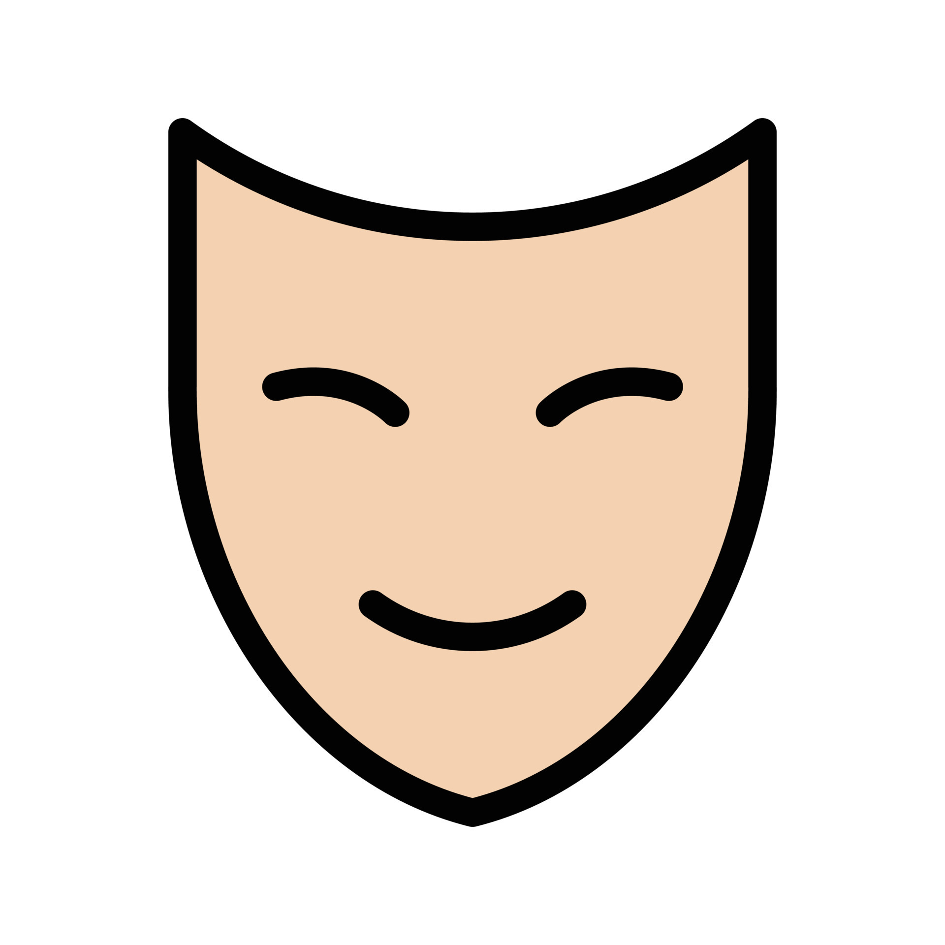 ilustración vectorial de máscara facial en un fondo. símbolos de