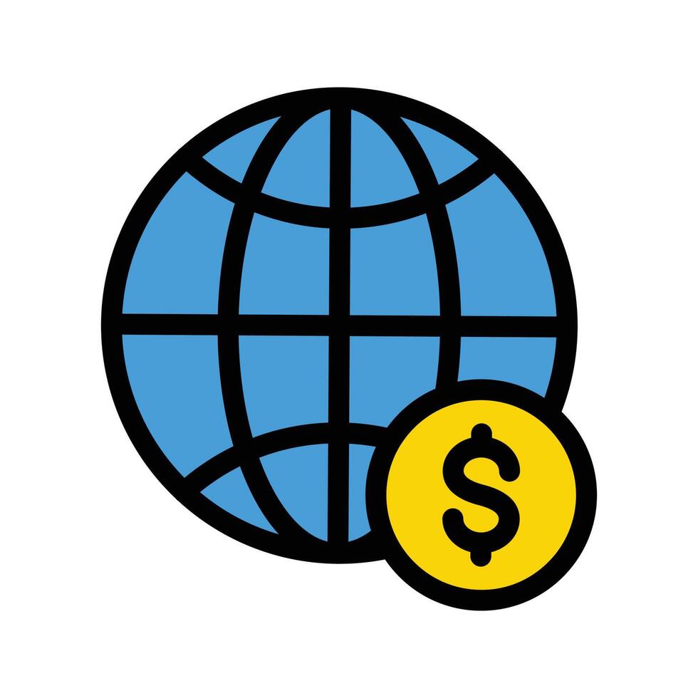 global dollar vector illustration on a background.Premium quality symbols.vector icons for concept and graphic design.