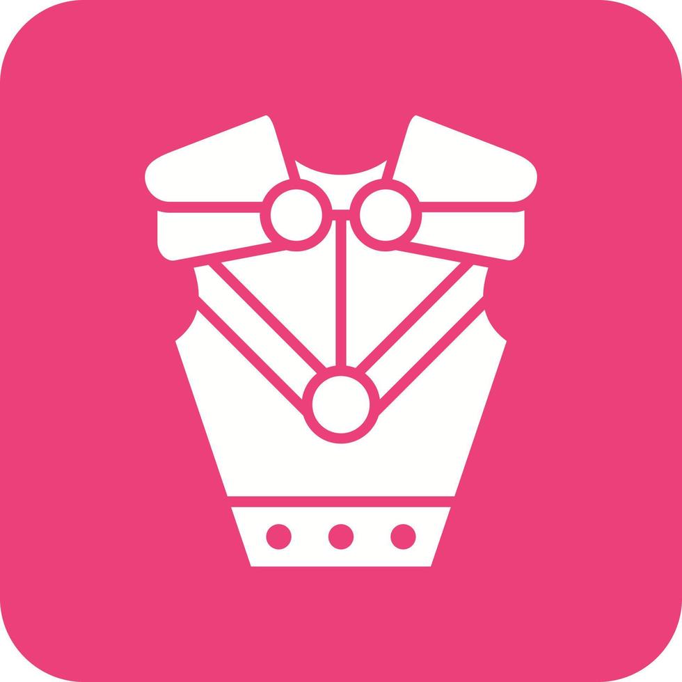 Armor Glyph Round Corner Background Icon vector