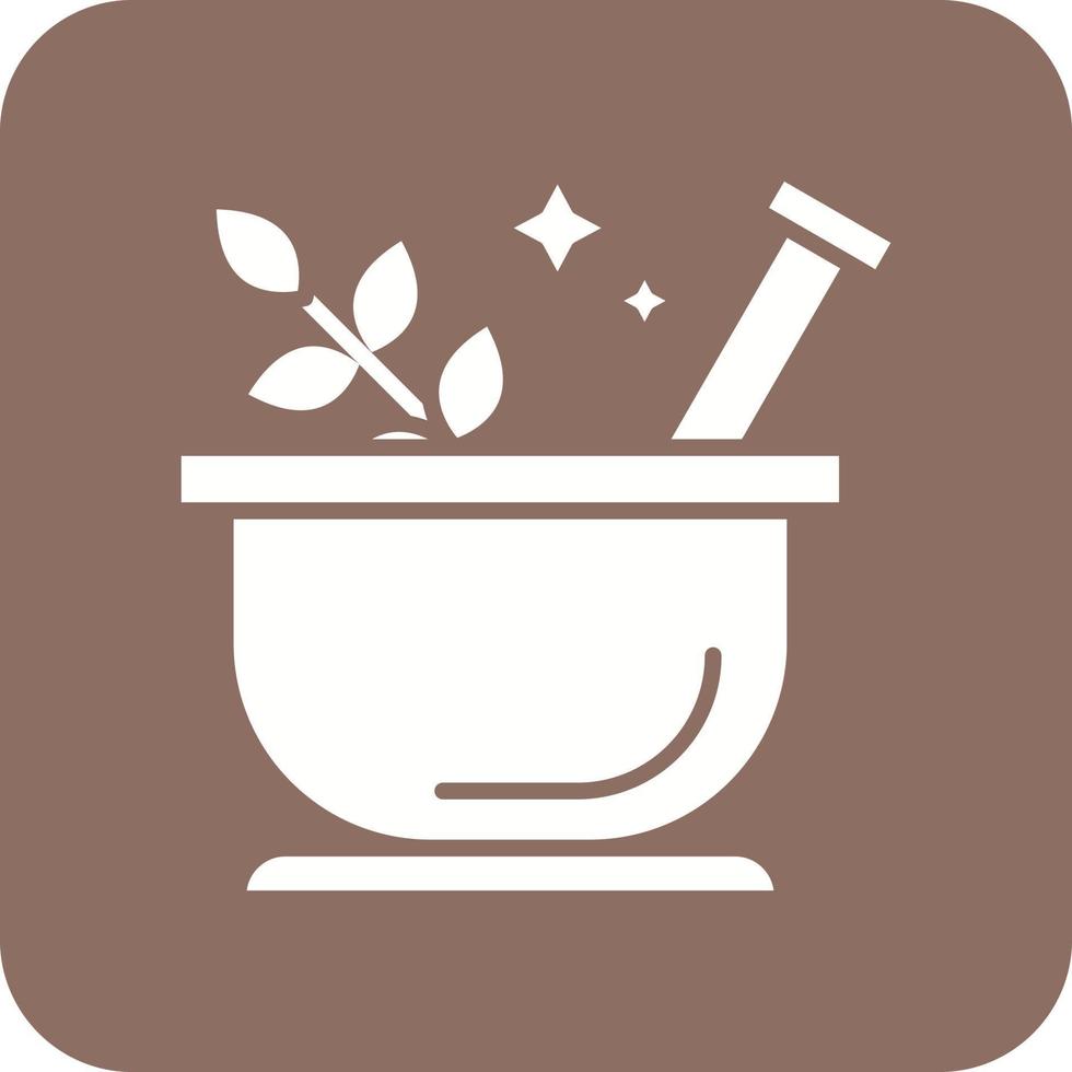 Herbs Glyph Round Corner Background Icon vector