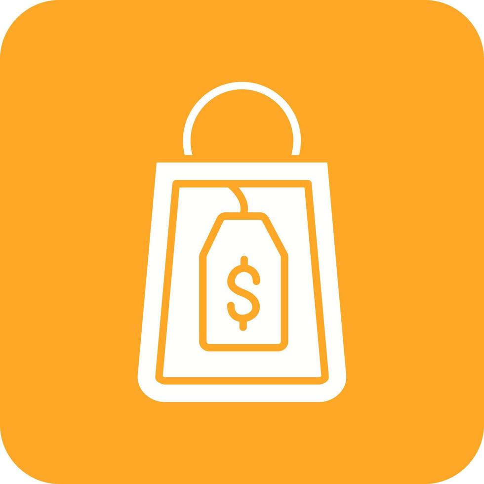 Shopping Price Glyph Round Corner Background Icon vector