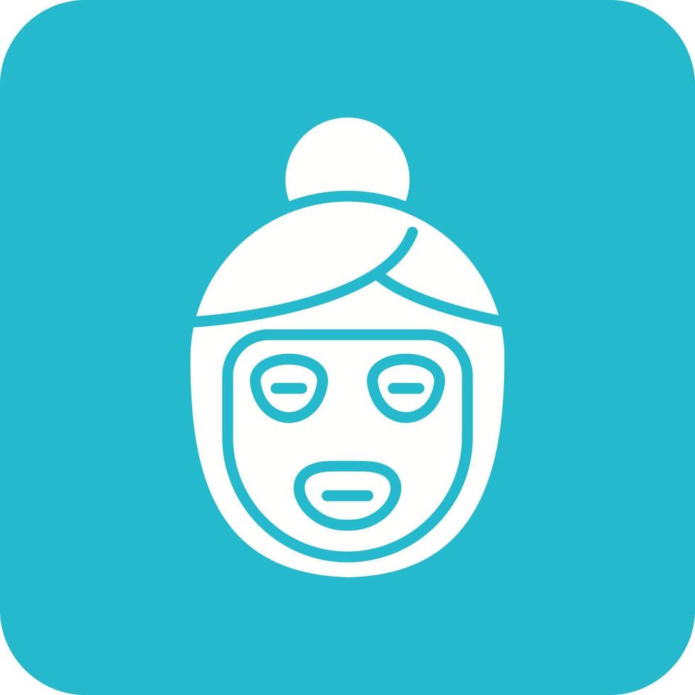 Facial Mask Glyph Round Corner Background Icon vector