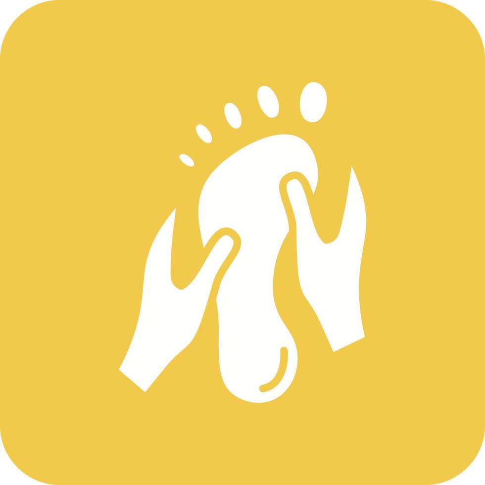 Foot Massage Glyph Round Corner Background Icon vector