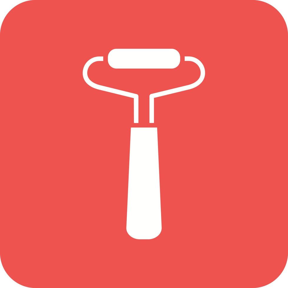 Face Roller Glyph Round Corner Background Icon vector