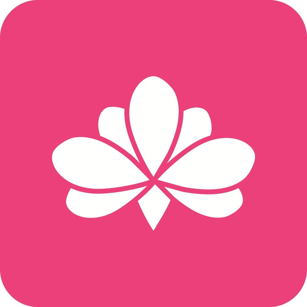 Lotus Glyph Round Corner Background Icon vector