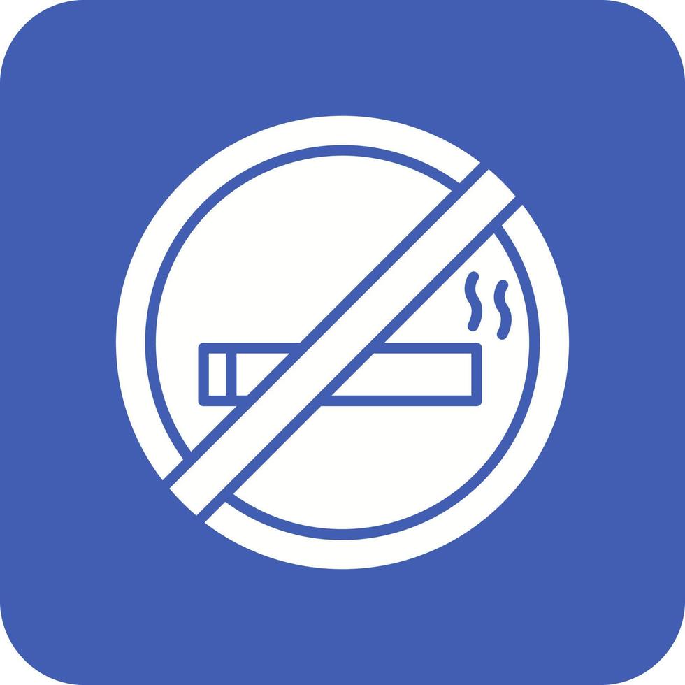 No Smoking Glyph Round Corner Background Icon vector