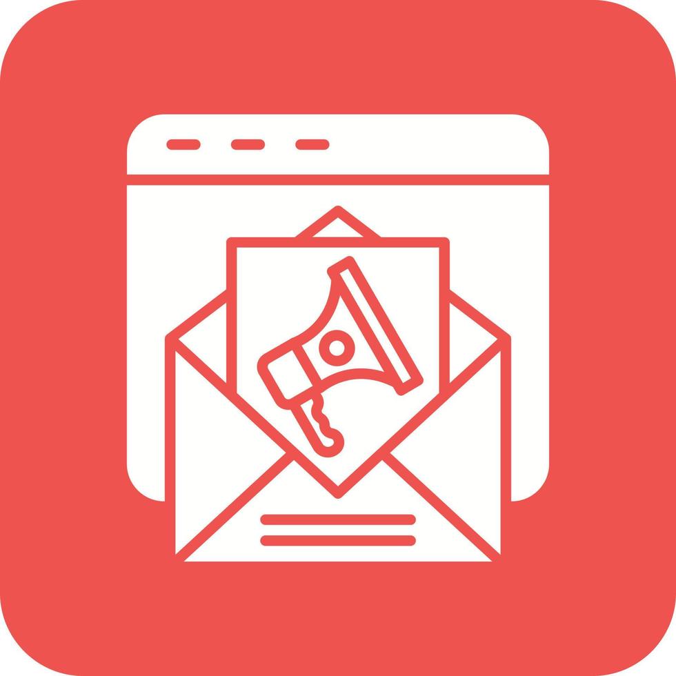 Email Promotion Glyph Round Corner Background Icon vector