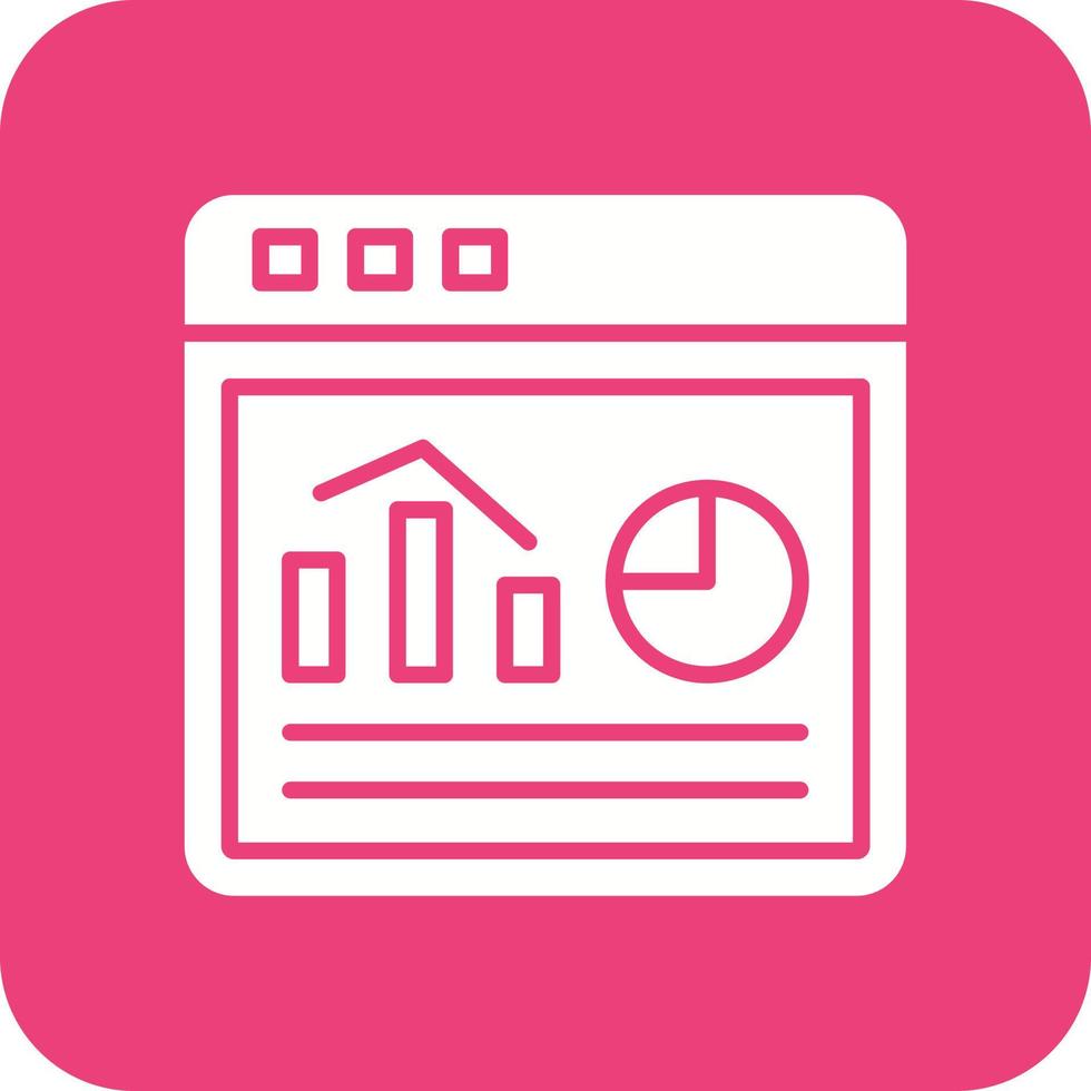 Website Statistics Glyph Round Corner Background Icon vector
