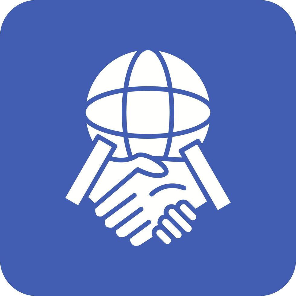 Global Partnership Glyph Round Corner Background Icon vector