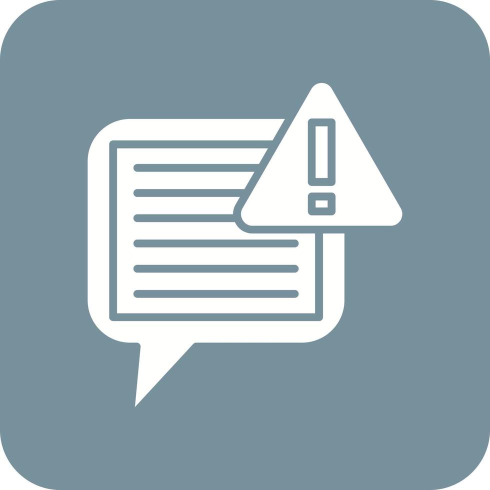Chat Alert Glyph Round Corner Background Icon vector