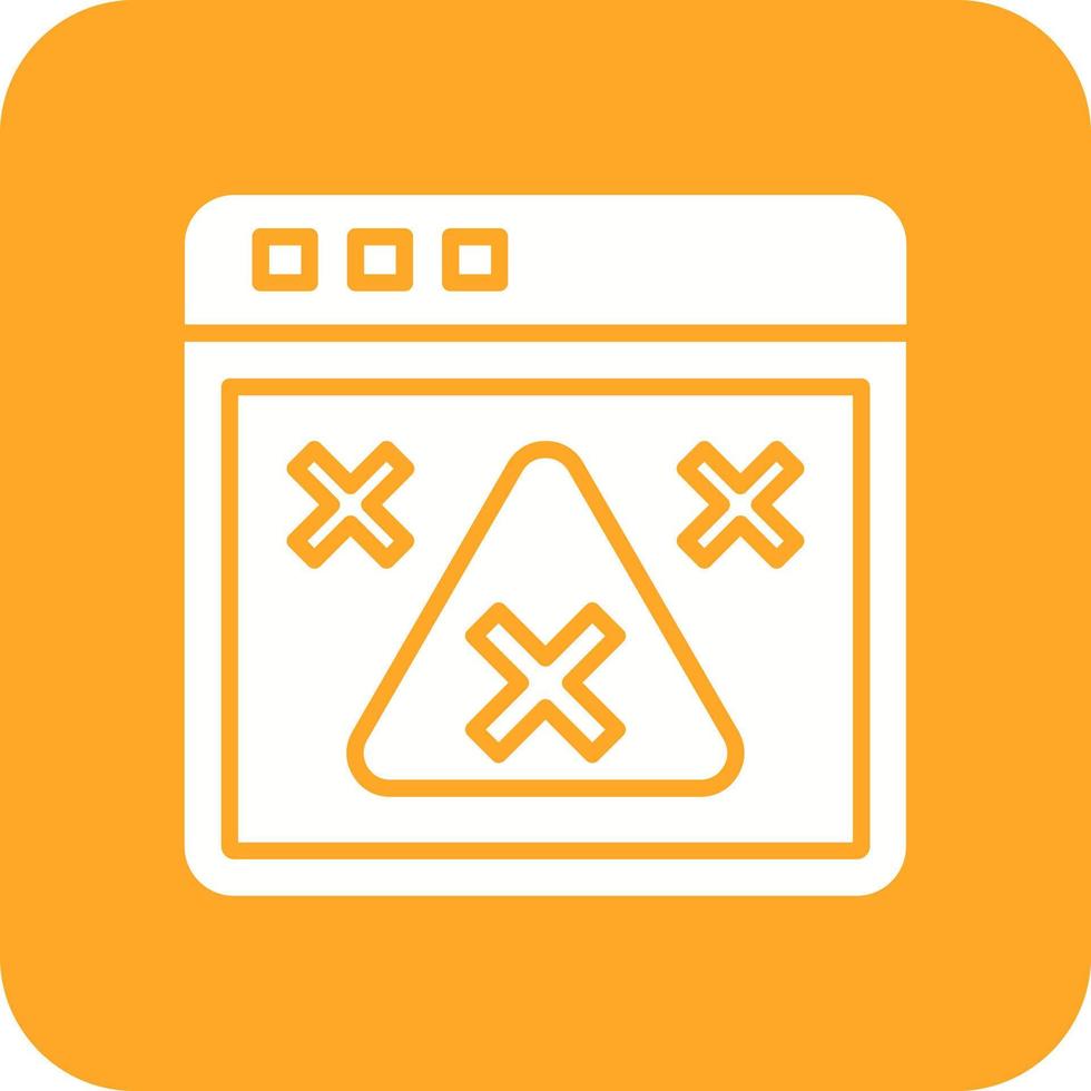 Not Found Glyph Round Corner Background Icon vector