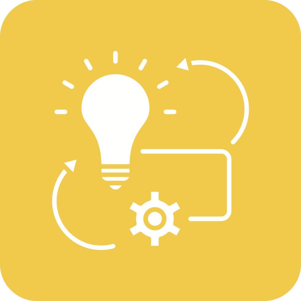 Project Implementation Glyph Round Corner Background Icon vector