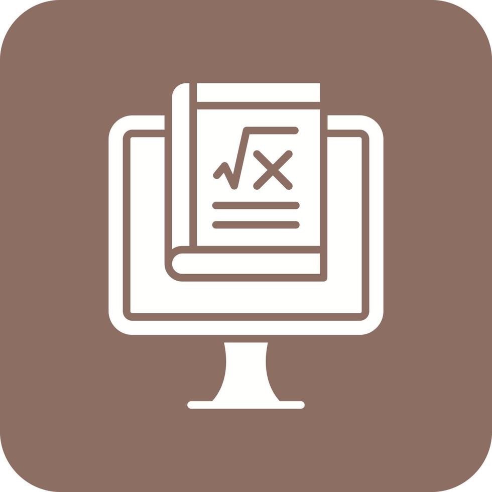 Online Maths Glyph Round Corner Background Icon vector